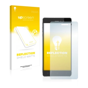 Front side of a product packaging with the brand logo upscreen. Next to it is the device Blackview Omega Pro shown with the co