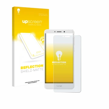 Front side of a product packaging with the brand logo upscreen. Next to it is the device Honor 6X shown with the corresponding