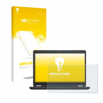 Front side of a product packaging with the brand logo upscreen. Next to it is the device Dell Latitude 14 E5450 Non-Touch show