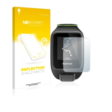Front side of a product packaging with the brand logo upscreen. Next to it is the device TomTom Runner 3 shown with the corres