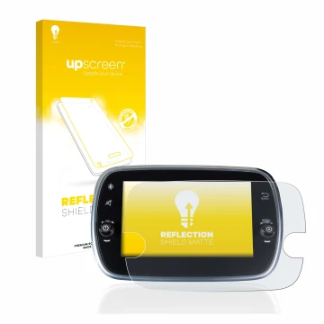 Front side of a product packaging with the brand logo upscreen. Next to it is the device Fiat 500 Abarth Uconnet 7