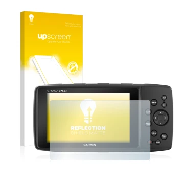 Front side of a product packaging with the brand logo upscreen. Next to it is the device Garmin 276Cx shown with the correspon