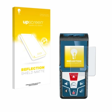 Front side of a product packaging with the brand logo upscreen. Next to it is the device Bosch GLM 50 C Professional shown wit