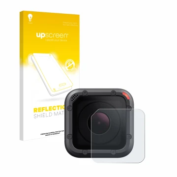 Front side of a product packaging with the brand logo upscreen. Next to it is the device GoPro Hero 5 Session Lens (housing) s