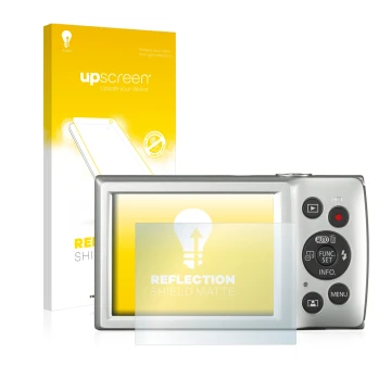 Front side of a product packaging with the brand logo upscreen. Next to it is the device Canon Digital Ixus 185 shown with the