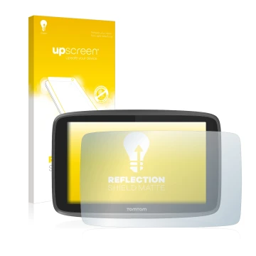 Front side of a product packaging with the brand logo upscreen. Next to it is the device TomTom Go 6200 shown with the corresp