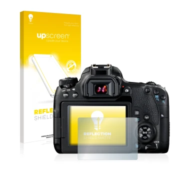 Front side of a product packaging with the brand logo upscreen. Next to it is the device Canon EOS 77D shown with the correspo