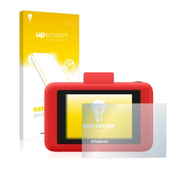 Front side of a product packaging with the brand logo upscreen. Next to it is the device Polaroid Snap Touch shown with the co