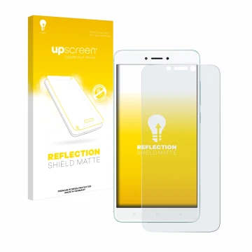 Front side of a product packaging with the brand logo upscreen. Next to it is the device Xiaomi Redmi 4X shown with the corres