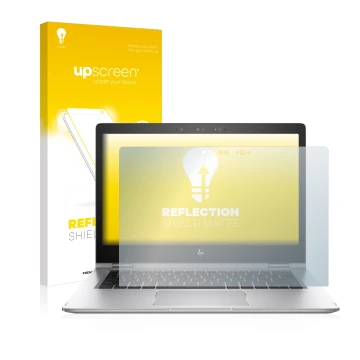 Front side of a product packaging with the brand logo upscreen. Next to it is the device HP EliteBook x360 1030 G2 shown with 