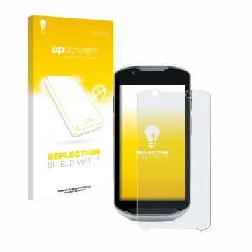 Front side of a product packaging with the brand logo upscreen. Next to it is the device Zebra TC56 shown with the correspondi