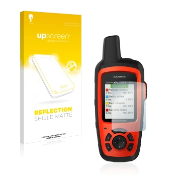 Front side of a product packaging with the brand logo upscreen. Next to it is the device Garmin inReach Explorer+ shown with t