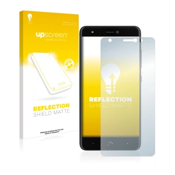 Front side of a product packaging with the brand logo upscreen. Next to it is the device BQ Aquaris X shown with the correspon