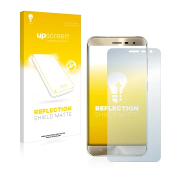 Front side of a product packaging with the brand logo upscreen. Next to it is the device ASUS ZenFone 3 ZE552KL shown with the