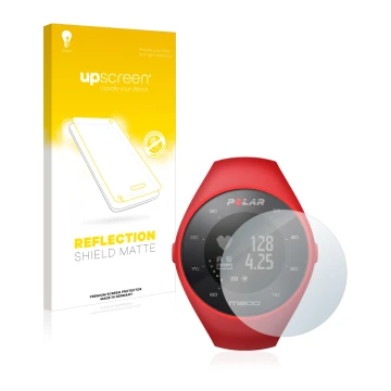 Front side of a product packaging with the brand logo upscreen. Next to it is the device Polar M200 shown with the correspondi