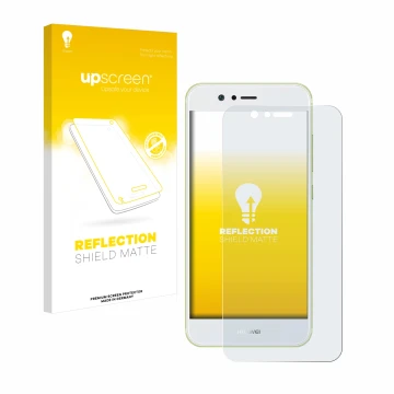 Front side of a product packaging with the brand logo upscreen. Next to it is the device Huawei Nova 2 shown with the correspo