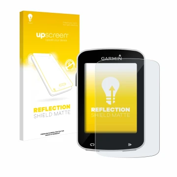 Front side of a product packaging with the brand logo upscreen. Next to it is the device Garmin Edge Explore 820 shown with th