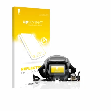 Front side of a product packaging with the brand logo upscreen. Next to it is the device KTM 1290 Super Adventure S 2017 Speed