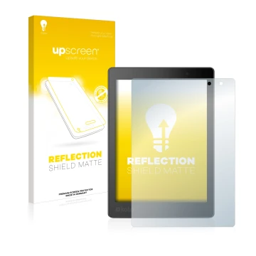 Front side of a product packaging with the brand logo upscreen. Next to it is the device Kobo Aura One shown with the correspo