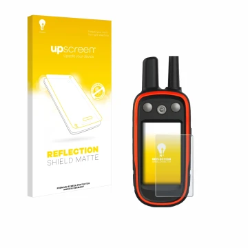 Front side of a product packaging with the brand logo upscreen. Next to it is the device Garmin Atemos 100 shown with the corr