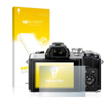 Front side of a product packaging with the brand logo upscreen. Next to it is the device Olympus OM-D E-M10 Mark III shown wit