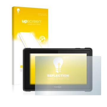 Front side of a product packaging with the brand logo upscreen. Next to it is the device TomTom Pro 8275 Truck shown with the 
