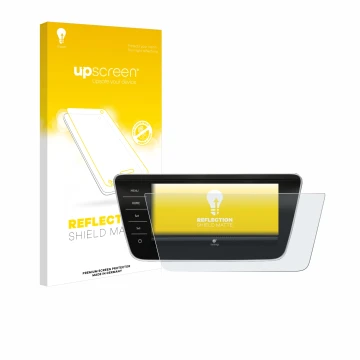 Front side of a product packaging with the brand logo upscreen. Next to it is the device Skoda Superb Business Columbus 2017-2