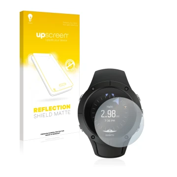 Front side of a product packaging with the brand logo upscreen. Next to it is the device Suunto Spartan Trainer Wrist HR shown