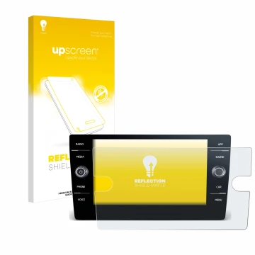 Front side of a product packaging with the brand logo upscreen. Next to it is the device Volkswagen T-Roc 2017-2019 Discover M