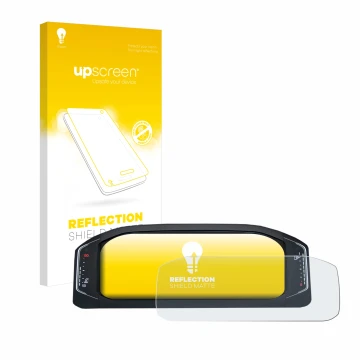 Front side of a product packaging with the brand logo upscreen. Next to it is the device Volkswagen Active Info Display T-Roc 