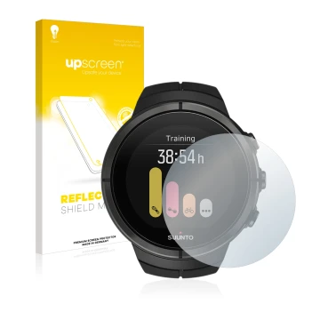 Front side of a product packaging with the brand logo upscreen. Next to it is the device Suunto Spartan Ultra shown with the c