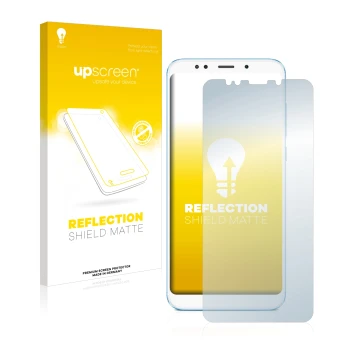 Front side of a product packaging with the brand logo upscreen. Next to it is the device Xiaomi Redmi 5 Plus shown with the co