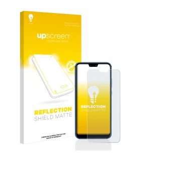 Front side of a product packaging with the brand logo upscreen. Next to it is the device Huawei P20 lite 2018 shown with the c