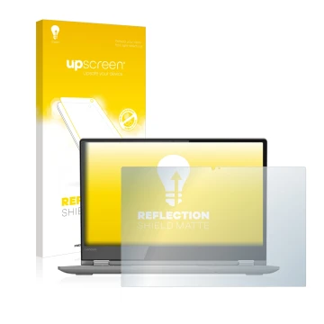 Front side of a product packaging with the brand logo upscreen. Next to it is the device Lenovo Yoga 530 shown with the corres