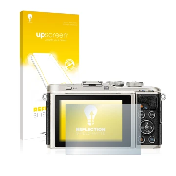 Front side of a product packaging with the brand logo upscreen. Next to it is the device Olympus PEN E-PL9 shown with the corr
