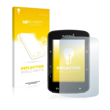 Front side of a product packaging with the brand logo upscreen. Next to it is the device Garmin Edge 520 Plus shown with the c