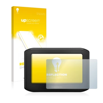 Front side of a product packaging with the brand logo upscreen. Next to it is the device Garmin zumo 396 LMT-S shown with the 