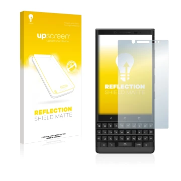 Front side of a product packaging with the brand logo upscreen. Next to it is the device BlackBerry Key2 shown with the corres