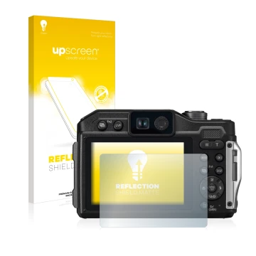 Front side of a product packaging with the brand logo upscreen. Next to it is the device Panasonic Lumix DC-FT7 shown with the