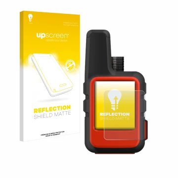 Front side of a product packaging with the brand logo upscreen. Next to it is the device Garmin inReach Mini shown with the co