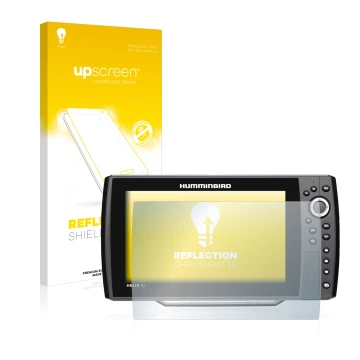 Front side of a product packaging with the brand logo upscreen. Next to it is the device Humminbird Helix 10 shown with the co