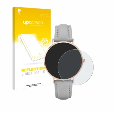 Front side of a product packaging with the brand logo upscreen. Next to it is the device Cluse La Boheme (38 mm) shown with th