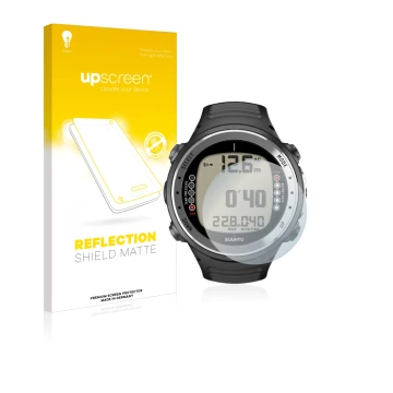 Front side of a product packaging with the brand logo upscreen. Next to it is the device Suunto D4I shown with the correspondi