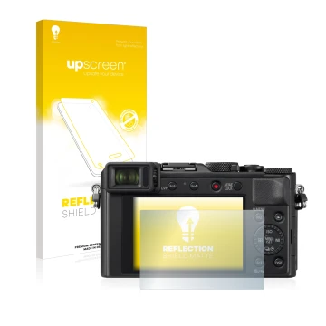 Front side of a product packaging with the brand logo upscreen. Next to it is the device Panasonic Lumix DC-LX100 II shown wit