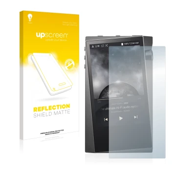 Front side of a product packaging with the brand logo upscreen. Next to it is the device Astell&Kern A&norma SR15 shown with t