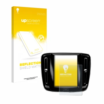 Front side of a product packaging with the brand logo upscreen. Next to it is the device Volvo XC40 Sensus Connect 8.7