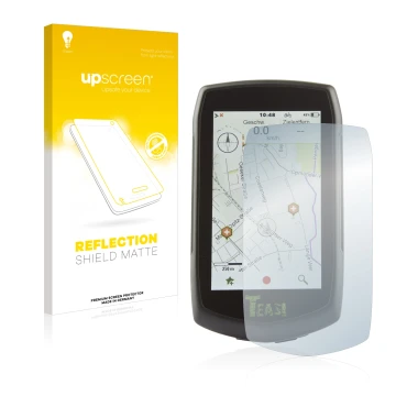 Front side of a product packaging with the brand logo upscreen. Next to it is the device A-Rival Teasi One4 shown with the cor