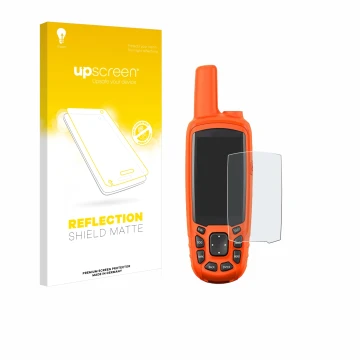 Front side of a product packaging with the brand logo upscreen. Next to it is the device Garmin Astro 430 shown with the corre