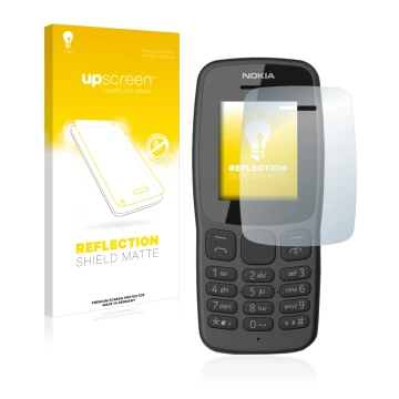 Front side of a product packaging with the brand logo upscreen. Next to it is the device Nokia 106 2018 shown with the corresp