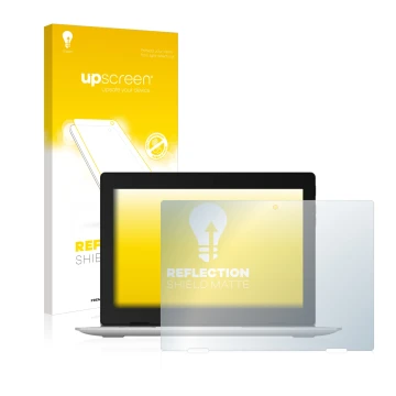 Front side of a product packaging with the brand logo upscreen. Next to it is the device Lenovo IdeaPad D330 shown with the co